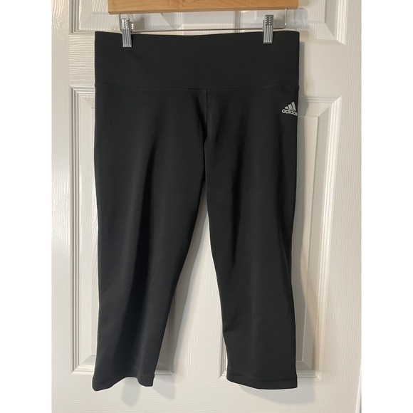 adidas Pants - Adidas‎ Women's Black Athletic Training Workout Cropped Capri Leggings